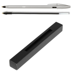 Penna a sfera Bic Cristal Re’New con fusto in metallo e stampa  personalizzata + 2 ricariche