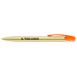 Penna a sfera Bic Media Clic Shine a scatto Fusto Oro con stampa Logo