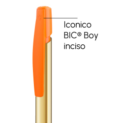 Penna a sfera Bic Media Clic Shine a scatto Fusto Oro con stampa Logo