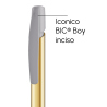 Penna a sfera Bic Media Clic Shine a scatto Fusto Oro con stampa Logo