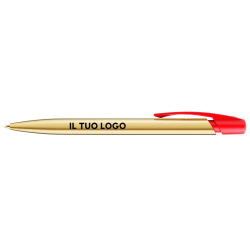 Penna a sfera Bic Media Clic Shine a scatto Fusto Oro con stampa Logo