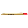 Penna a sfera Bic Media Clic Shine a scatto Fusto Oro con stampa Logo