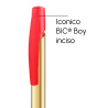 Penna a sfera Bic Media Clic Shine a scatto Fusto Oro con stampa Logo