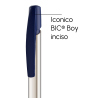 Penna a sfera Bic Media Clic Shine a scatto Fusto Argento con stampa Logo