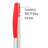 Penna a sfera Bic Media Clic Shine a scatto Fusto Argento con stampa Logo