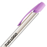 Penna a sfera Bic Media Clic Shine a scatto Fusto Argento con stampa Logo