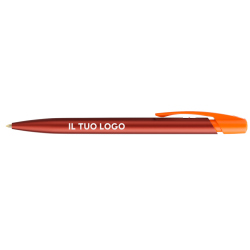 Penna a sfera Bic Media Clic Glacé Fusto Rosso opaco con stampa Logo