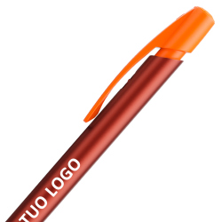 Penna a sfera Bic Media Clic Glacé Fusto Rosso opaco con stampa Logo