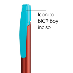 Penna a sfera Bic Media Clic Glacé Fusto Rosso opaco con stampa Logo