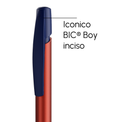 Penna a sfera Bic Media Clic Glacé Fusto Rosso opaco con stampa Logo