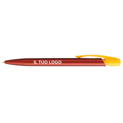 Penna a sfera Bic Media Clic Glacé Fusto Rosso opaco con stampa Logo