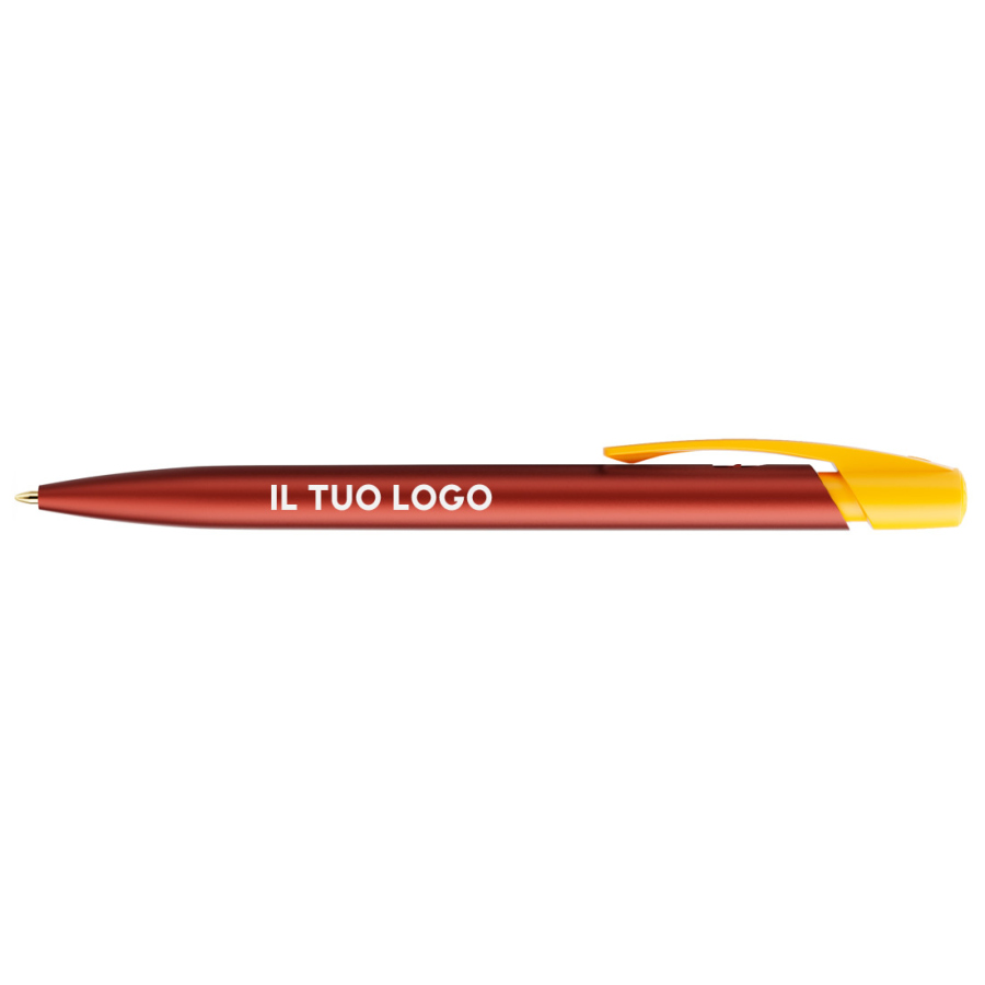 Penna a sfera Bic Media Clic Glacé Fusto Rosso opaco con stampa Logo