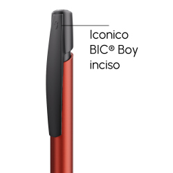 Penna a sfera Bic Media Clic Glacé Fusto Rosso opaco con stampa Logo