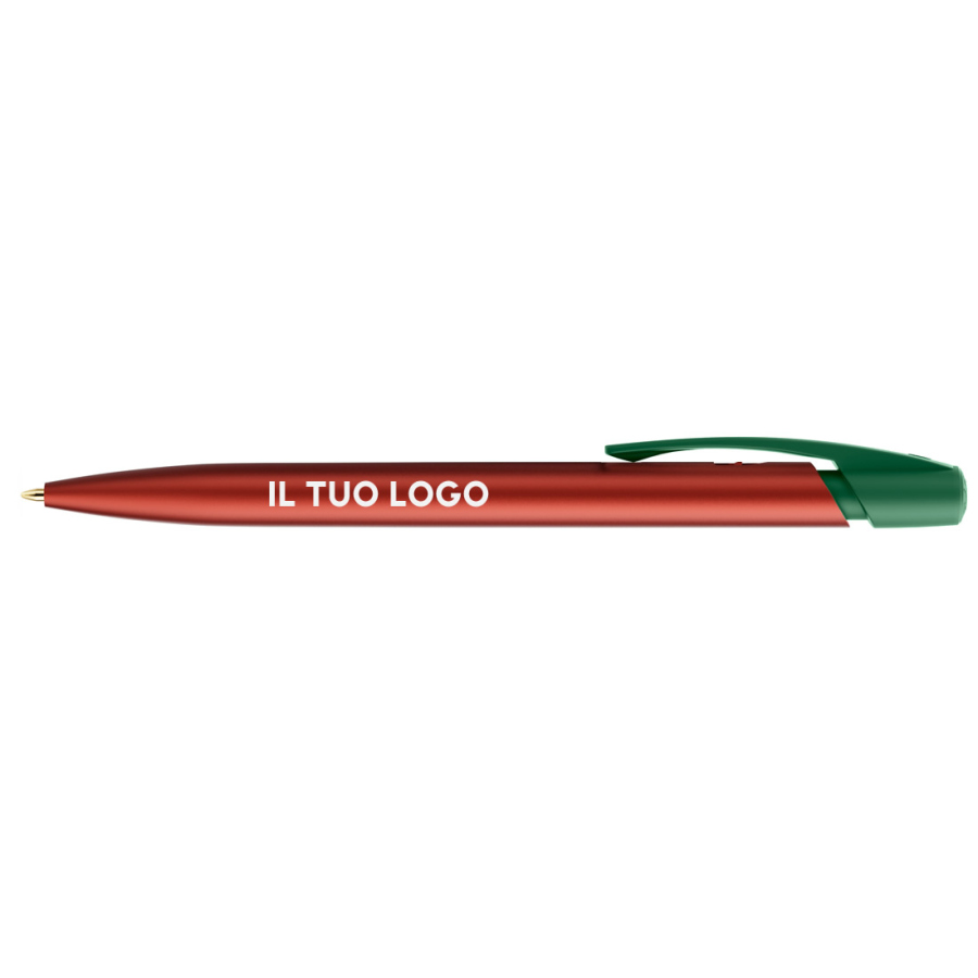 Penna a sfera Bic Media Clic Glacé Fusto Rosso opaco con stampa Logo