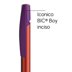 Penna a sfera Bic Media Clic Glacé Fusto Rosso opaco con stampa Logo