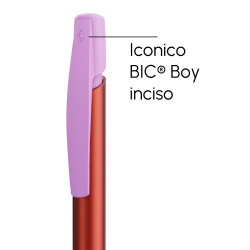 Penna a sfera Bic Media Clic Glacé Fusto Rosso opaco con stampa Logo