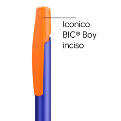 Penna a sfera Bic Media Clic Glacé Fusto Blu laccato con stampa Logo