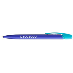 Penna a sfera Bic Media Clic Glacé Fusto Blu laccato con stampa Logo