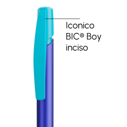 Penna a sfera Bic Media Clic Glacé Fusto Blu laccato con stampa Logo