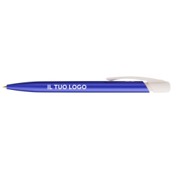 Penna a sfera Bic Media Clic Glacé Fusto Blu laccato con stampa Logo