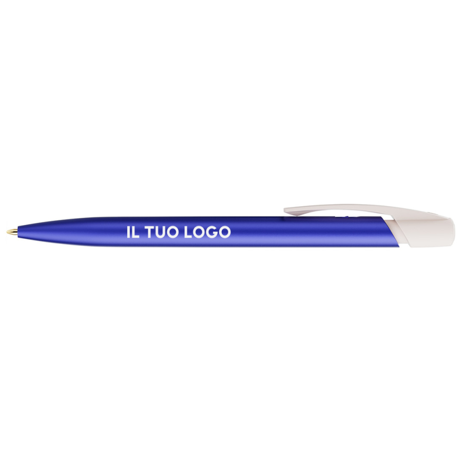 Penna a sfera Bic Media Clic Glacé Fusto Blu laccato con stampa Logo