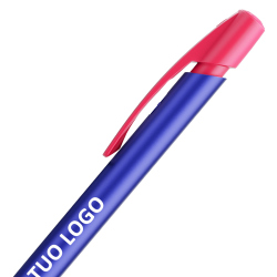 Penna a sfera Bic Media Clic Glacé Fusto Blu laccato con stampa Logo