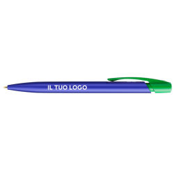 Penna a sfera Bic Media Clic Glacé Fusto Blu laccato con stampa Logo