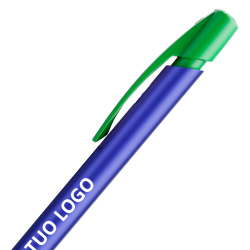 Penna a sfera Bic Media Clic Glacé Fusto Blu laccato con stampa Logo