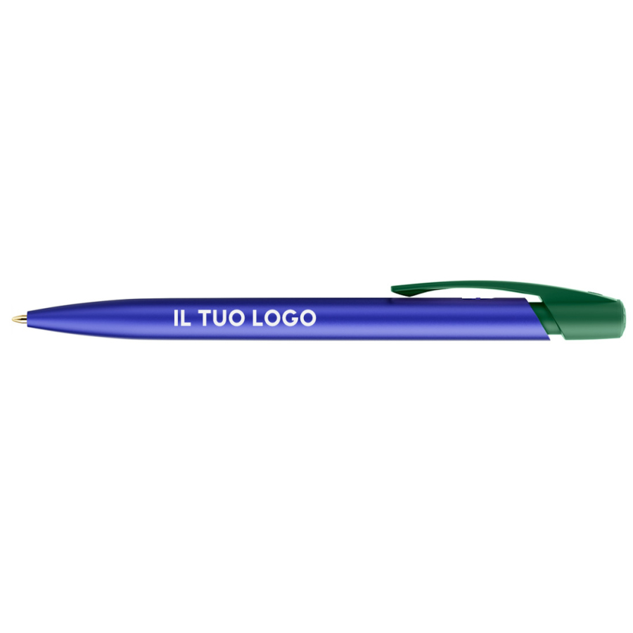 Penna a sfera Bic Media Clic Glacé Fusto Blu laccato con stampa Logo