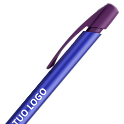 Penna a sfera Bic Media Clic Glacé Fusto Blu laccato con stampa Logo