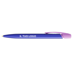 Penna a sfera Bic Media Clic Glacé Fusto Blu laccato con stampa Logo