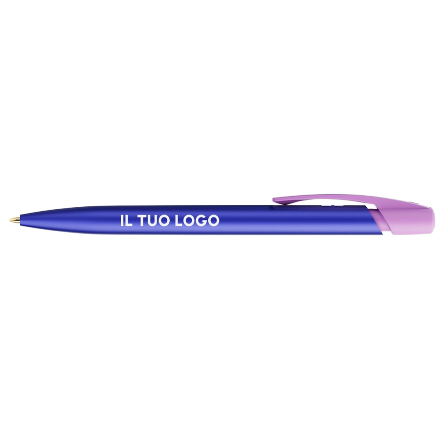 Penna a sfera Bic Media Clic Glacé Fusto Blu laccato con stampa Logo