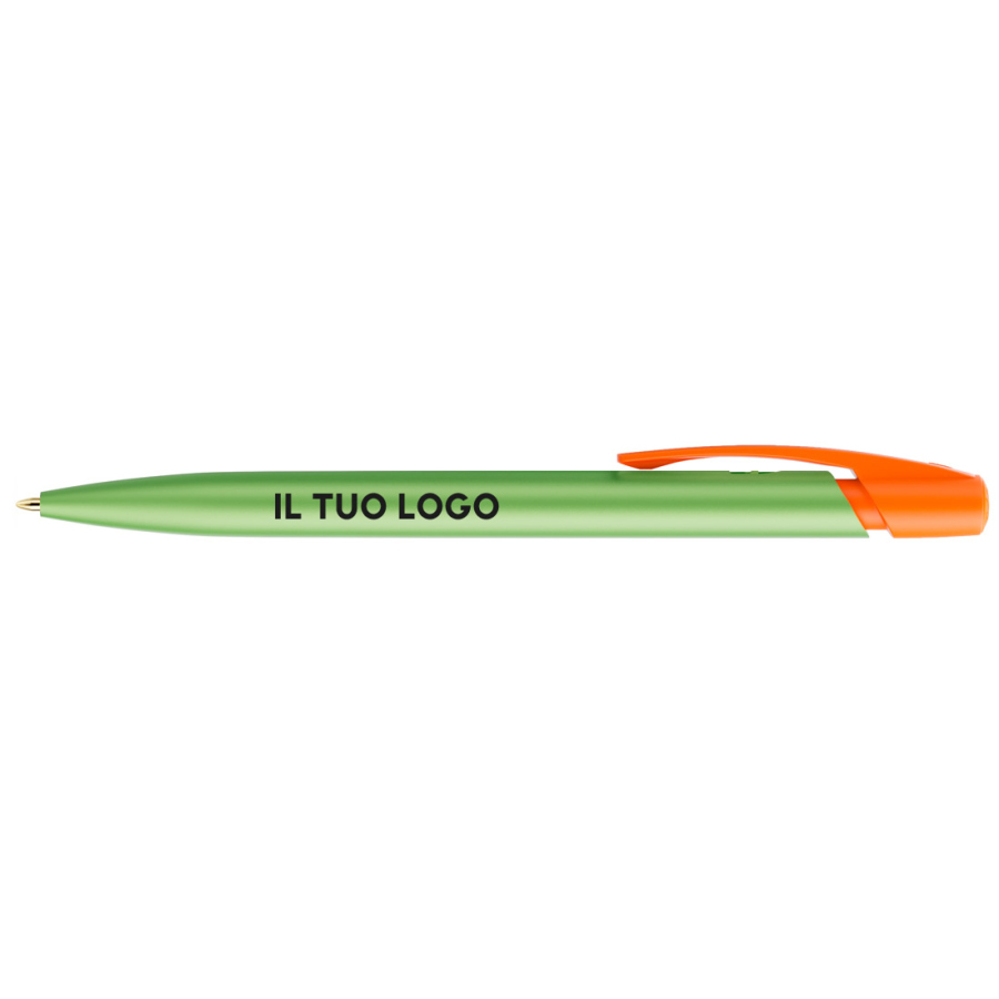 Penna a sfera Bic Media Clic Glacé Fusto Verde pastello con stampa Logo