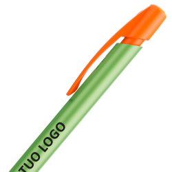 Penna a sfera Bic Media Clic Glacé Fusto Verde pastello con stampa Logo