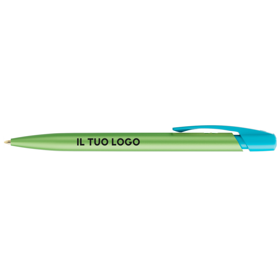 Penna a sfera Bic Media Clic Glacé Fusto Verde pastello con stampa Logo