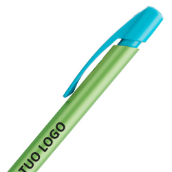 Penna a sfera Bic Media Clic Glacé Fusto Verde pastello con stampa Logo