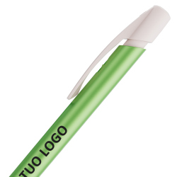 Penna a sfera Bic Media Clic Glacé Fusto Verde pastello con stampa Logo