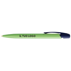 Penna a sfera Bic Media Clic Glacé Fusto Verde pastello con stampa Logo