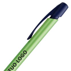 Penna a sfera Bic Media Clic Glacé Fusto Verde pastello con stampa Logo