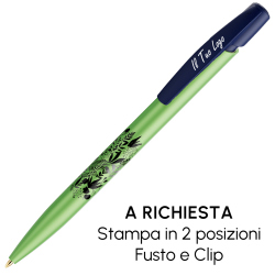 Penna a sfera Bic Media Clic Glacé Fusto Verde pastello con stampa Logo