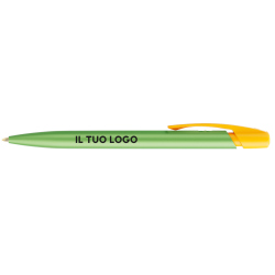 Penna a sfera Bic Media Clic Glacé Fusto Verde pastello con stampa Logo