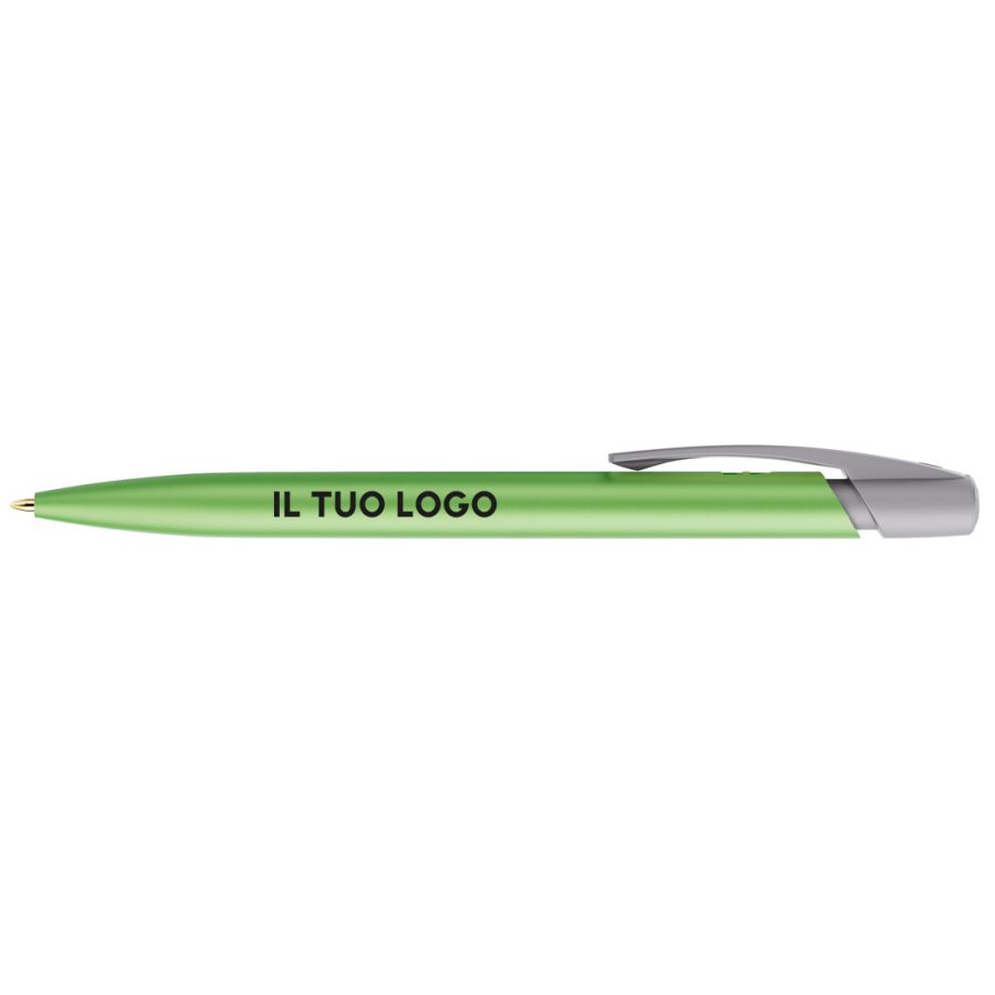 Penna a sfera Bic Media Clic Glacé Fusto Verde pastello con stampa Logo