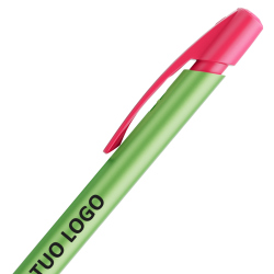 Penna a sfera Bic Media Clic Glacé Fusto Verde pastello con stampa Logo