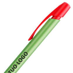 Penna a sfera Bic Media Clic Glacé Fusto Verde pastello con stampa Logo