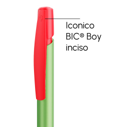 Penna a sfera Bic Media Clic Glacé Fusto Verde pastello con stampa Logo