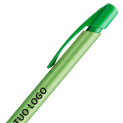 Penna a sfera Bic Media Clic Glacé Fusto Verde pastello con stampa Logo