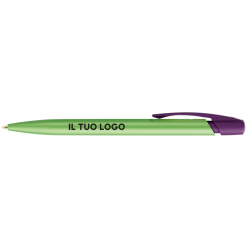 Penna a sfera Bic Media Clic Glacé Fusto Verde pastello con stampa Logo