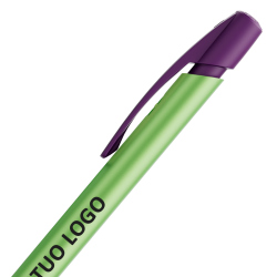 Penna a sfera Bic Media Clic Glacé Fusto Verde pastello con stampa Logo