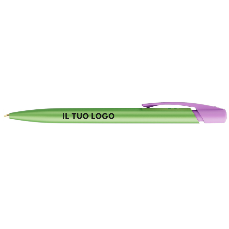 Penna a sfera Bic Media Clic Glacé Fusto Verde pastello con stampa Logo