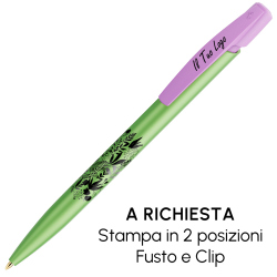 Penna a sfera Bic Media Clic Glacé Fusto Verde pastello con stampa Logo